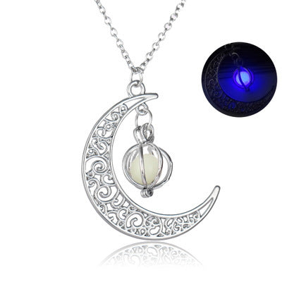 Moon Natural Glowing Stone Necklace