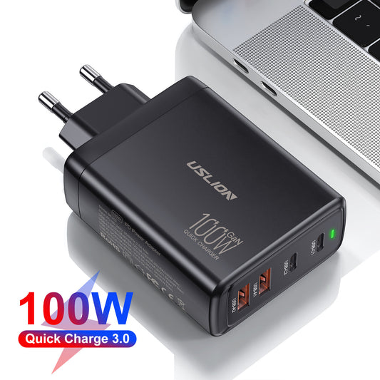 100W Gallium Nitride 4-port Fast Charging Charger