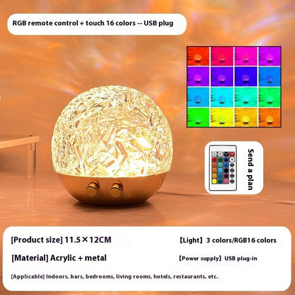 New Water Ripple Projector Night Light Crystal Mood Lamp Bedside Home Bedroom Decoration Aesthetic Christmas Gift Sunset Lights