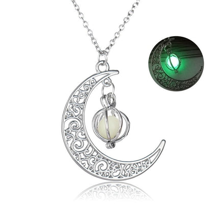 Moon Natural Glowing Stone Necklace