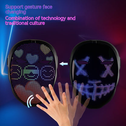 Halloween Full Color LED Face Changing Mask