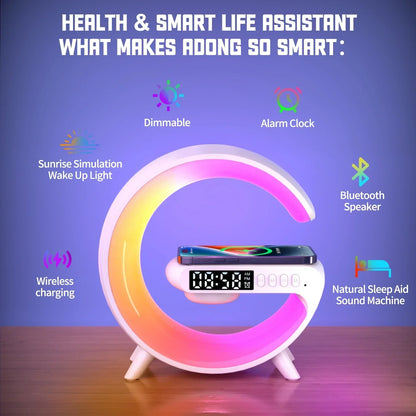 3 in 1 multipurpose RGB light( charger, speaker, alarmclock)