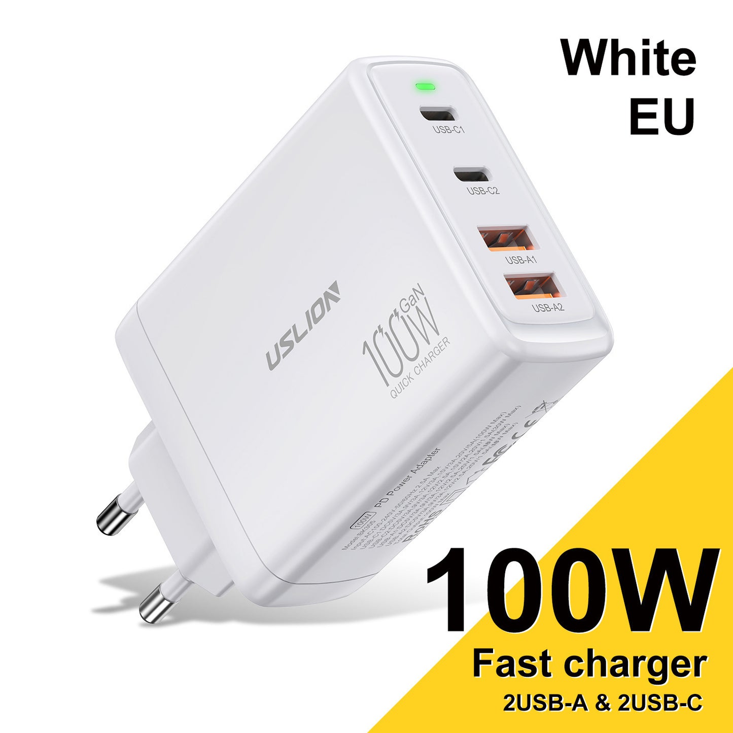 100W Gallium Nitride 4-port Fast Charging Charger