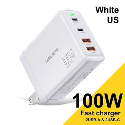 100W Gallium Nitride 4-port Fast Charging Charger