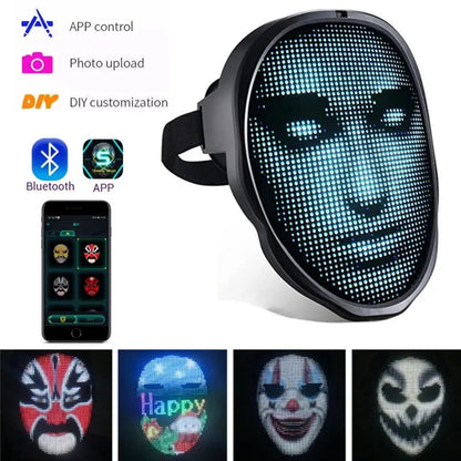 Halloween Full Color LED Face Changing Mask